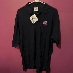 Vtg DEADSTOCK NWT CHICAGO CUBS DARK BLUE POLO SIZE L